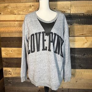 PINK Victoria's Secret Heather Gray Love Pink Sweater